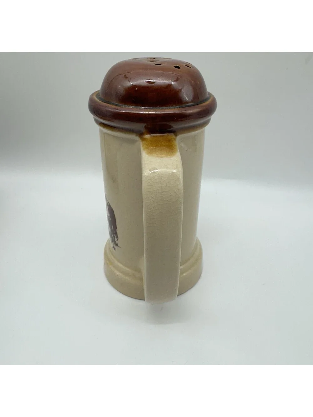 Vintage 1980 Enesco Large 6” Stoneware Salt Pepper Shaker J Downs Westward Ho